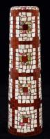 S.J. jelzésű mozaikos iparművész váza Herendi Viktória mintás porcelán darabokkal díszítve, hibátlan, jelzett, m: 34 cm