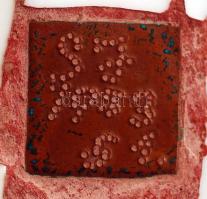 S.J. jelzésű mozaikos iparművész váza Herendi Viktória mintás porcelán darabokkal díszítve, hibátlan...