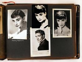 Vegyes fotó gyűjtemény, híres, külföldi színészekről albumba rendezve, több, mint 150 db, (Sophia Lo...