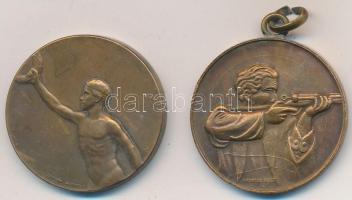 1936. Tata J. 1936. P.L.E. III. hely" Br lövész díjérem füllel. Szign.: ARKANZAS BPEST (30mm) +...