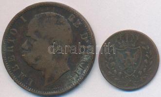 Olasz Államok/Szardínia 1826P 1c Cu + Olaszország 1894. 10c Cu "I. Umberto" T:2-,3 karc
It...