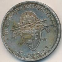 1938. 5P Ag "Szent István" T:2 patina
Adamo P8.1