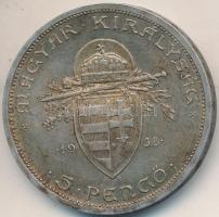 1938. 5P Ag "Szent István" T:2 patina
Adamo P8.1