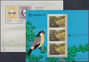 1980-1986 112 éves az első azori bélyeg blokk + Europa CEPT: Környezetvédelem blokk Mi 1, 7