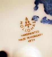 Hollóházi kalapos hölgy, kézzel festett, jelzett, hibátlan, m:41 cm