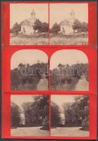 cca 1880 Pozsony Kálvária hegy környéke, sztereó fotó, 3db