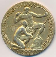 Reményi József (1887-1977) 1926. "Budapesti Polgári Lövész Egyesület" aranyozott fém emlékérem (46mm) T:2,2-