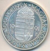 1991. 500Ft Ag "II.János Pál pápa látogatása" dísztokban T:2 (PP) ujjlenyomat,felületi kar...