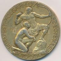 Reményi József (1887-1977) 1926. "Budapesti Polgári Lövész Egyesület" aranyozott fém emlékérem (46mm) T:2-