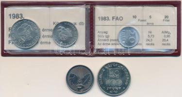 1983. 20f + 5Ft + 10Ft "FAO" eredeti tokban tanúsítvánnyal + 1985. 20Ft Cu-Ni "FAO&qu...