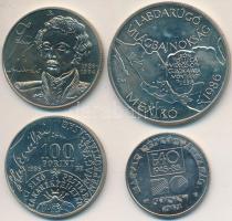 1985. 20Ft Cu-Ni "FAO" + 100Ft alpakka "Mexikói Labdarúgó VB" + 1986. 100Ft alpakka "Fáy András" (2x) T:1-,2