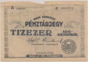 1946. 10.000AP nem kamatozó Pénztárjegy "Másra Át Nem Ruházható" T:III-