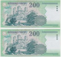 2006. 200Ft (2x) sorszámkövetők T:I