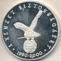 2000. "A Nemzet Biztonságáért / Mátyás király" Ag emlékérem (31.29g/0.999/42.5mm) T:PP ujj...