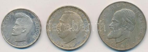 1948. 5Ft Ag "Petőfi" + 10Ft Ag "Széchenyi" + 20Ft Ag "Táncsics" "...