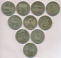 Franciaország 2004-2005. "Monnaie de Paris" 10xklf Cu turizmus zsetonok (34mm) T:2
France ...