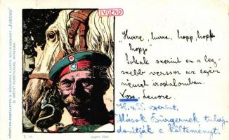 1898 German soldier; Jugend postcard, G. Hirths Kunstverlag I. 11. s: Angelo Jank (r)