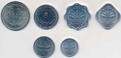 Banglades 1974-1984. 5p-1T (6xklf) T:1-,2 Bangladesh 1974-1984. 5 Poisha - 1 Taka (6xdiff) C:AU,XF