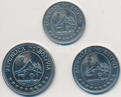 Bolívia 1978. 5P Ni-acél + 1980. 5c Ni-acél + 1P Ni-acél T:2,2-
Bolivia 1978. 5 Peso Ni clad steel +...