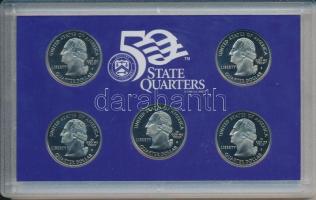 Amerikai Egyesült Államok 2006S 1/4$ Cu-Ni (5xklf) "50 Állam" eredeti tokban T:PP
USA 2006...