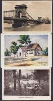 14 db VEGYES magyar városképes lap / 14 mixed Hungarian town-view postcards