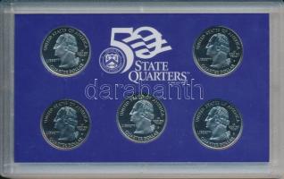 Amerikai Egyesült Államok 2002S 1/4$ Cu-Ni (5xklf) "50 Állam" eredeti tokban T:PP
USA 2002...
