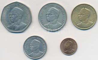 Gambia 1971-1987. 1b Br + 10b Ni-sárgaréz + 25b Cu-Ni + 50b Cu-Ni + 1D Cu-Ni T:2,2-
Gambia 1971-1987...