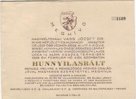 1928. Hunnyilas öregcserkész csapat báli meghívó / Pfadfinderbaal Einladungskarte