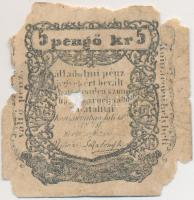 Komárom 1849. 5Kr váltópénz T:IV,V