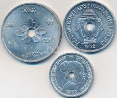 Laosz 1952. 10c Al + 20c Al + 50c Al T:2- Laos 1952. 10 Cents Al + 20 Cents Al + 50 Cents Al C:VF