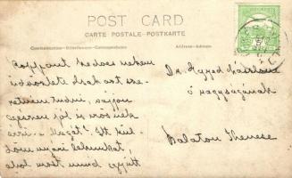 Tőkésújfalu, Haupt-Stummer Lipót kastélya, Haupt-Stummer Lipótné által megírt lap / castle, signatur...