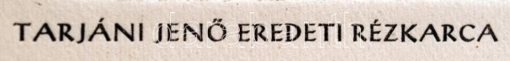 Tarjáni Simkovics Jenő (1885-1950): Tájkép. Rézkarc, papír, jelzett, 6,5×13 cm