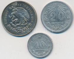 Mexikó 1920. 20c Ag + 1927. 10c Ag + 1950. 25c Ag T:2,2-
Mexico 1920. 20 Centavos Ag + 1927. 10 Cent...