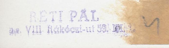 cca 1950 Réti Pál (1918-1989) pecséttel jelzett, vintage fotója a 49-es villamosról, 8,5x23,5 cm