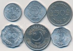 Pakisztán 1963-1982. 50p-1R (6xklf) T:2- Pakistan 1963-1982. 50 Paisa - 1 Rupee (6xdiff) C:VF