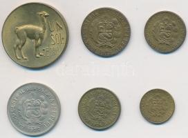 Peru 1967-1977. 5c-5S (6xklf) T:2-
Peru 1967-1977. 5 Centavos - 5 Soles (6xdiff) C:VF