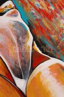 Fenster T. Gábor (1981-): Show girl. Akril, farost, jelzett, 50×60 cm