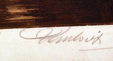 Paulovits Pál (1892-1975): Tanya. Rézkarc, papír, jelzett, üvegezett keretben, 18×24 cm