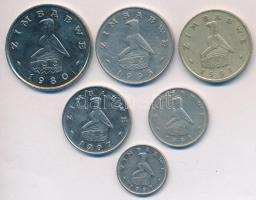 Zimbabwe 1980-1997. 5c-2$ (6xklf) T:vegyes
Zimbabwe 1980-1997. 5 Cents - 2 Dollars (6xdiff) C:mixed