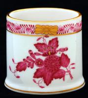 Herendi Apponyi mintás fogpiszkáló tartó, kézzel festett, jelzett, hibátlan, m:5,5 cm