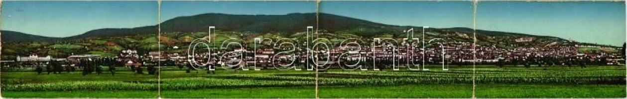 Pécs, 4 részes panorámalap; kiadja a Dunántúl Rt. könyvkereskedése / panoramacard