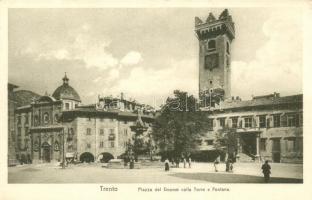 Trento, Piazza del Duomo colla Torre e Fontana / square, Dome Tower, Fountain