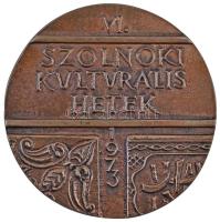 1973. "VI. Szolnoki Kulturális Hetek" Br plakett (102mm) T:2