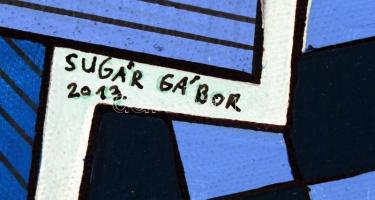 Sugár Gábor (1976-): Térdimenzió. Akril, vászon, jelzett, 70x60 cm