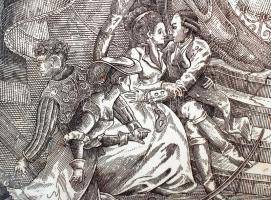 Orosz István (1951-): Dorottya. Rézkarc, papír, jelzett, üvegezett keretben, 47×31 cm