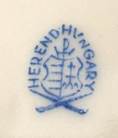 Herendi Viktória mintás váza, kézzel festett, hibátlan, jelzett, m:26,5 cm, d:20 cm