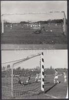 cca 1970 Zsigri Oszkár: Öt kép, öt gól a focipályákon, jelzés nélküli sportfotók a szerző hagyatékáb...