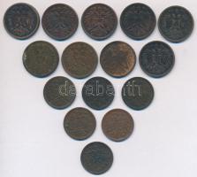 Ausztria 1901-1916. 1h Br (6xklf) + 1894-1915. 2h Br (9xklf) T:vegyes
Austria 1901-1916. 1 Heller Br...