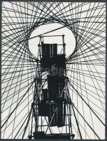 cca 1960 Kalocsai Rudolf: Acélszerkezet, feliratozott vintage fotóművészeti alkotás, 23,5x18 cm