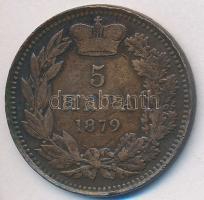 Szerbia 1879. 5p Br "I. Milán" T:2- Serbia 1879. 5 Para Br "Milan I" C:VF